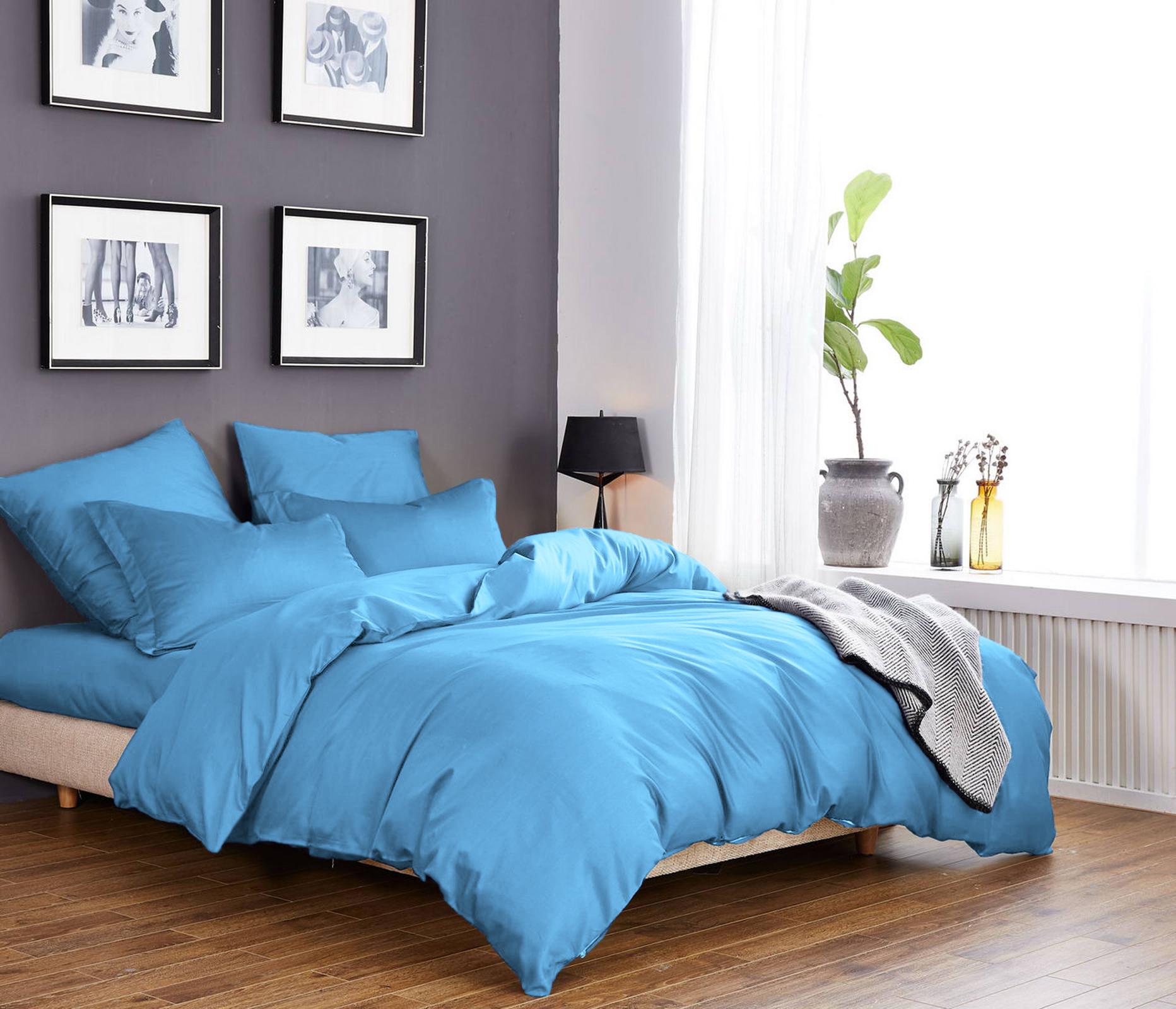

Комплект постельного белья CottonTwill 2-спальный 200х220 см Сатин Solid Colors Небесно-голубой (К011-4)