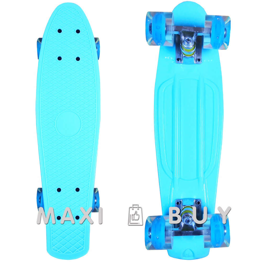 

Скейт пенни борд SkateX Penny Classic LED черный 22"
