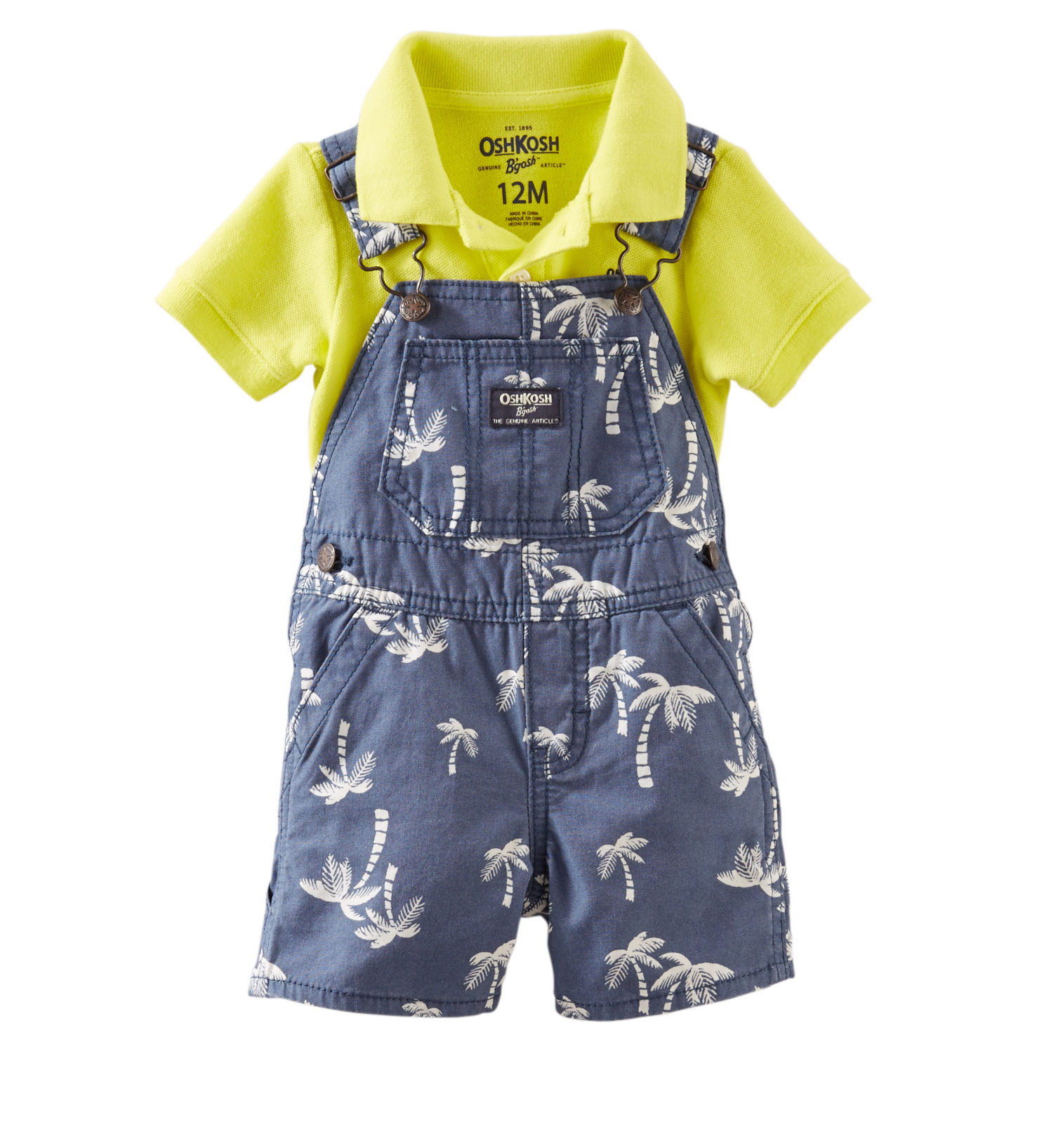

Котоновый комбинезон шорты Oshkosh palm tree Синий (12M/72-78) (639)