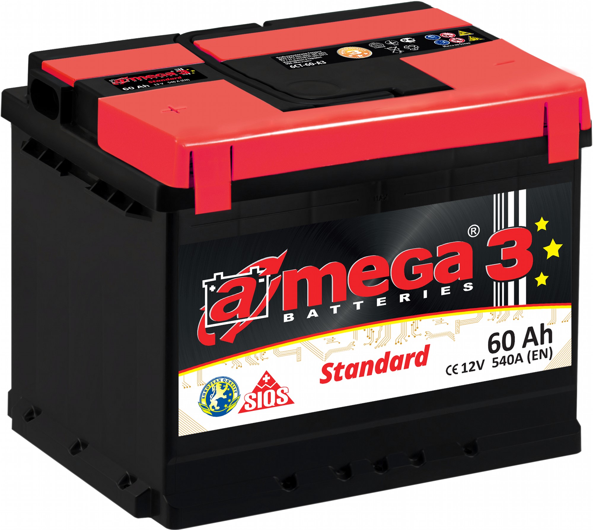 

Автомобільний акумулятор A-Mega Standard 60А (-/+)