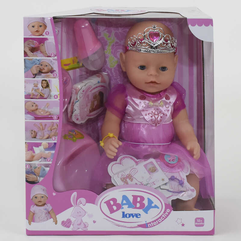 

Пупс функциональный ВL 018 D с аксессуарами, 8 функций Baby love