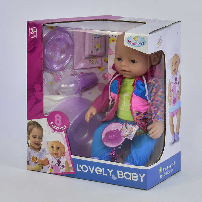 

Пупс функциональный 8040-491 8 функций, с аксессуарами Warm baby
