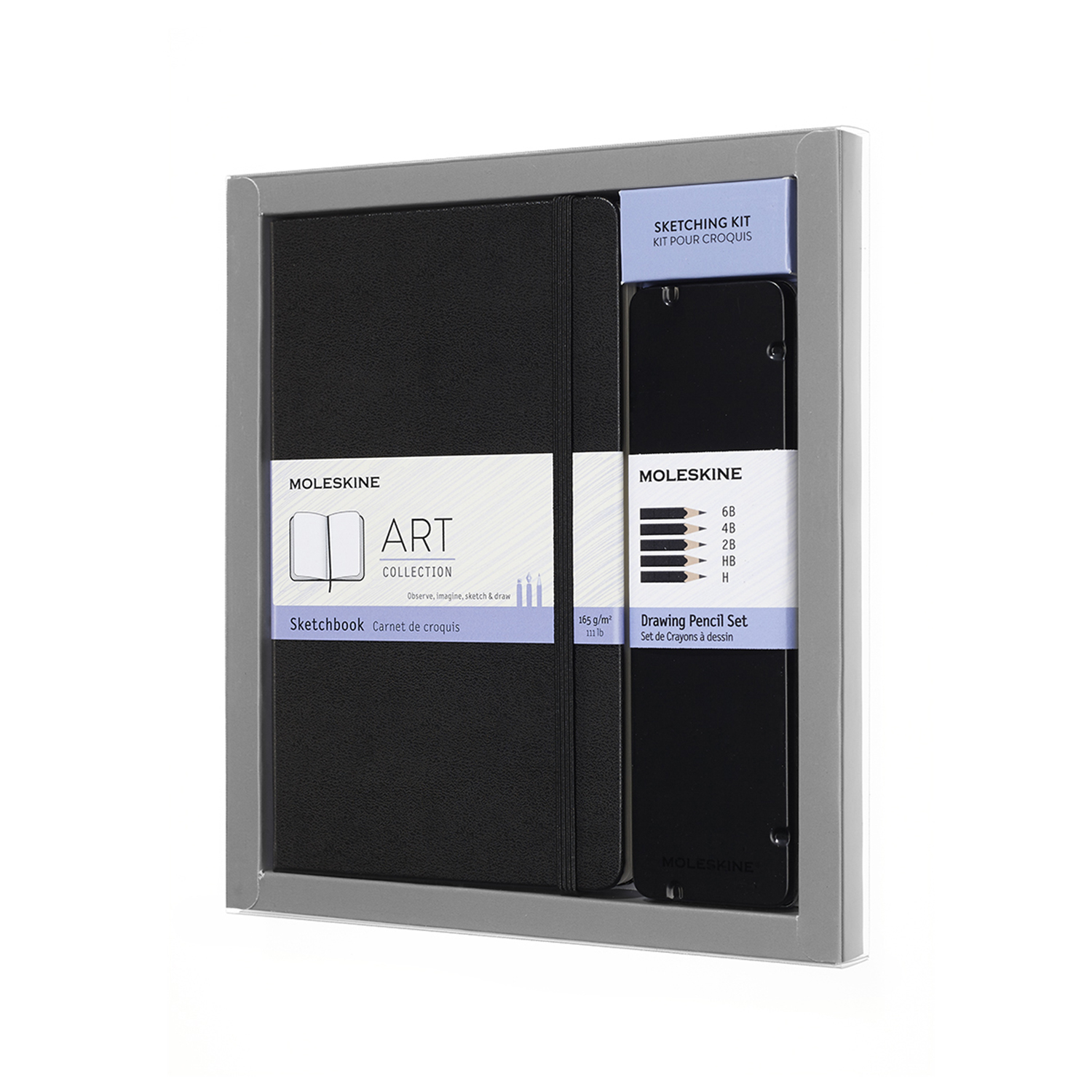 

Подарунковий набір Moleskine Art Записник середній / Для нарисів Чорний + 5 Простих Олівців (8058341717585)