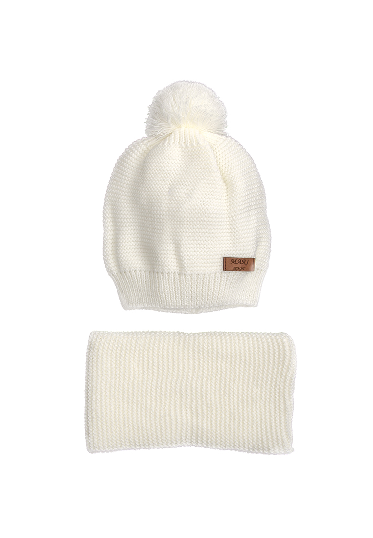 

Комплект (шапка, хомут) Mari-Knit 0805 р.54 52(см) шампань