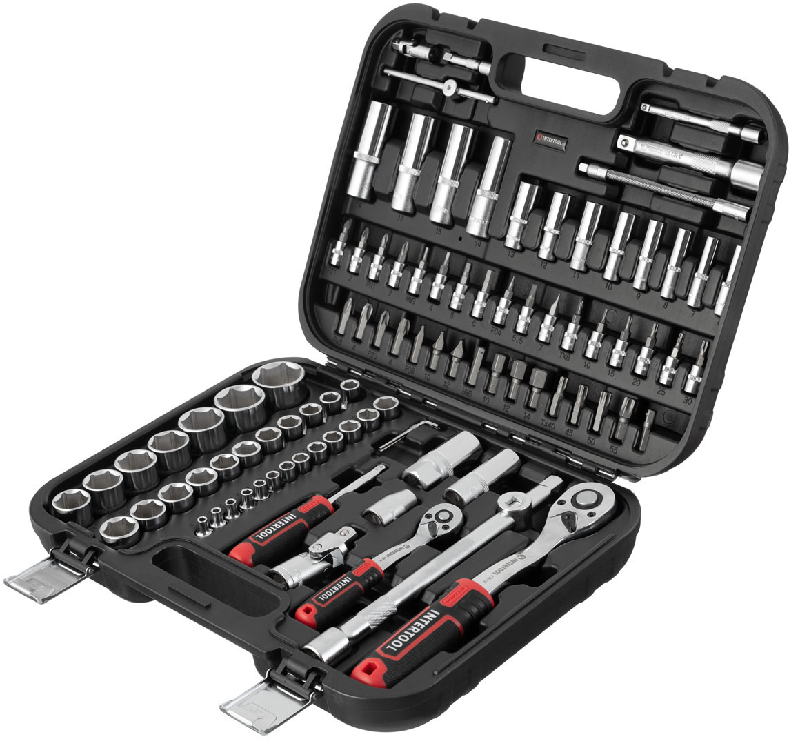 

Набір інструментів Intertool STORM 1/2", 1/4" 94 предмети (ET-8094)