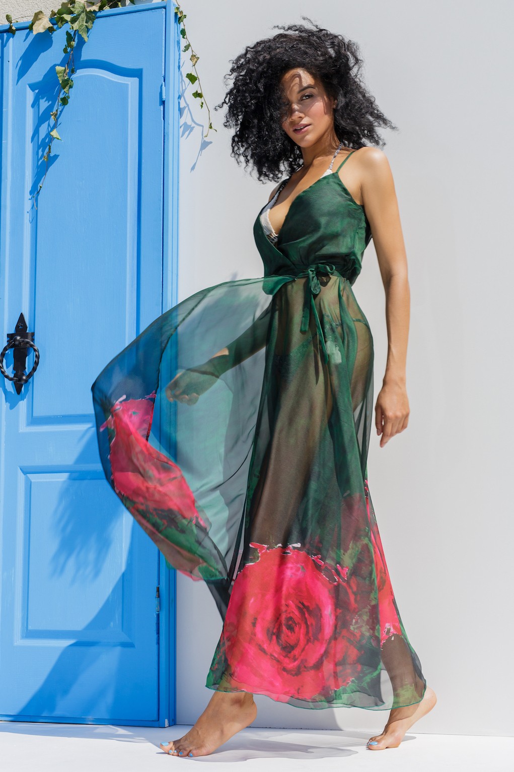 

Сарафан с запахом длинный Ora 19050/1 50(XXL) Зеленый