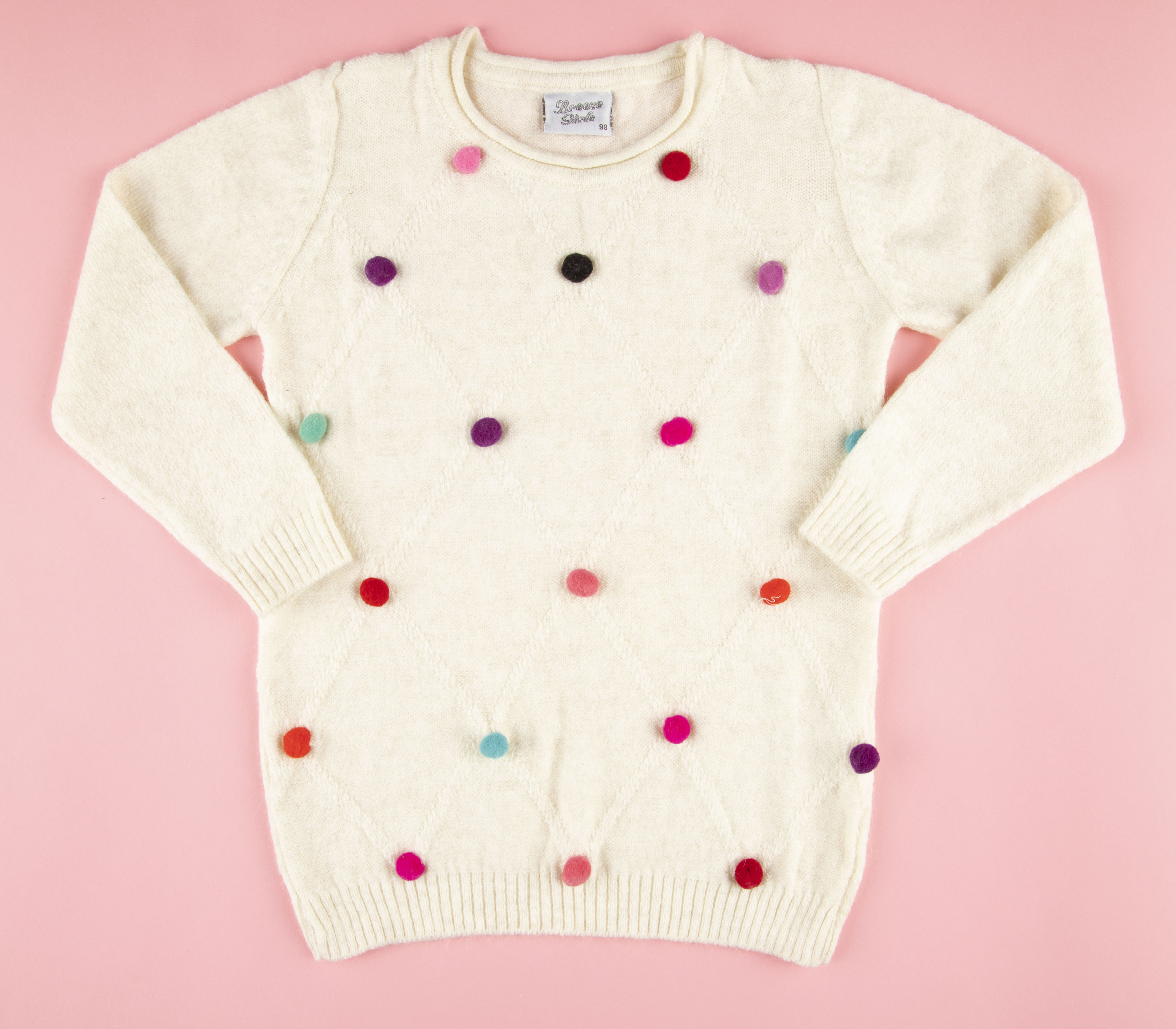 

Свитер Breeze girls & boys с бубончиками молочный 98