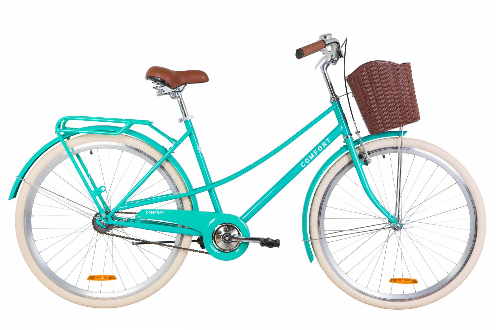 

Велосипед ST 28" Dorozhnik COMFORT FEMALE рама-19,5" с багажником зад St, с крылом St, с корзиной Pl 2020 Бирюзовый