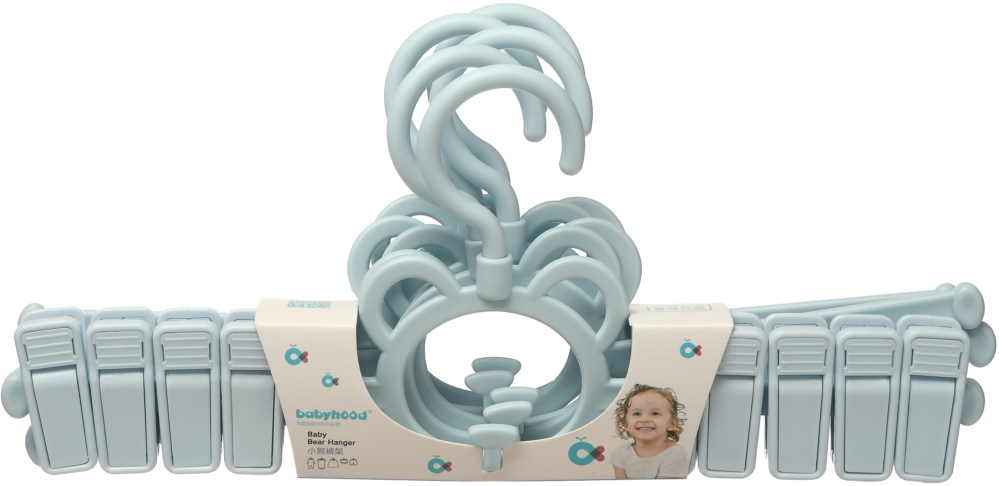 

Вешалка детская с держателями Babyhood Голубая 5 шт (BH-725B)