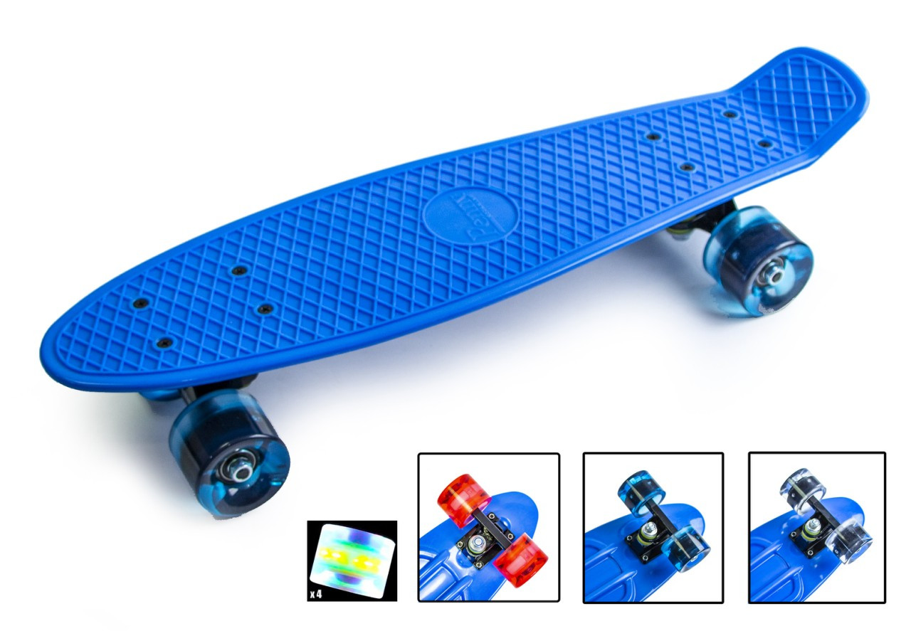 

Скейтборд, Penny Boarde Blue Светящиеся колеса