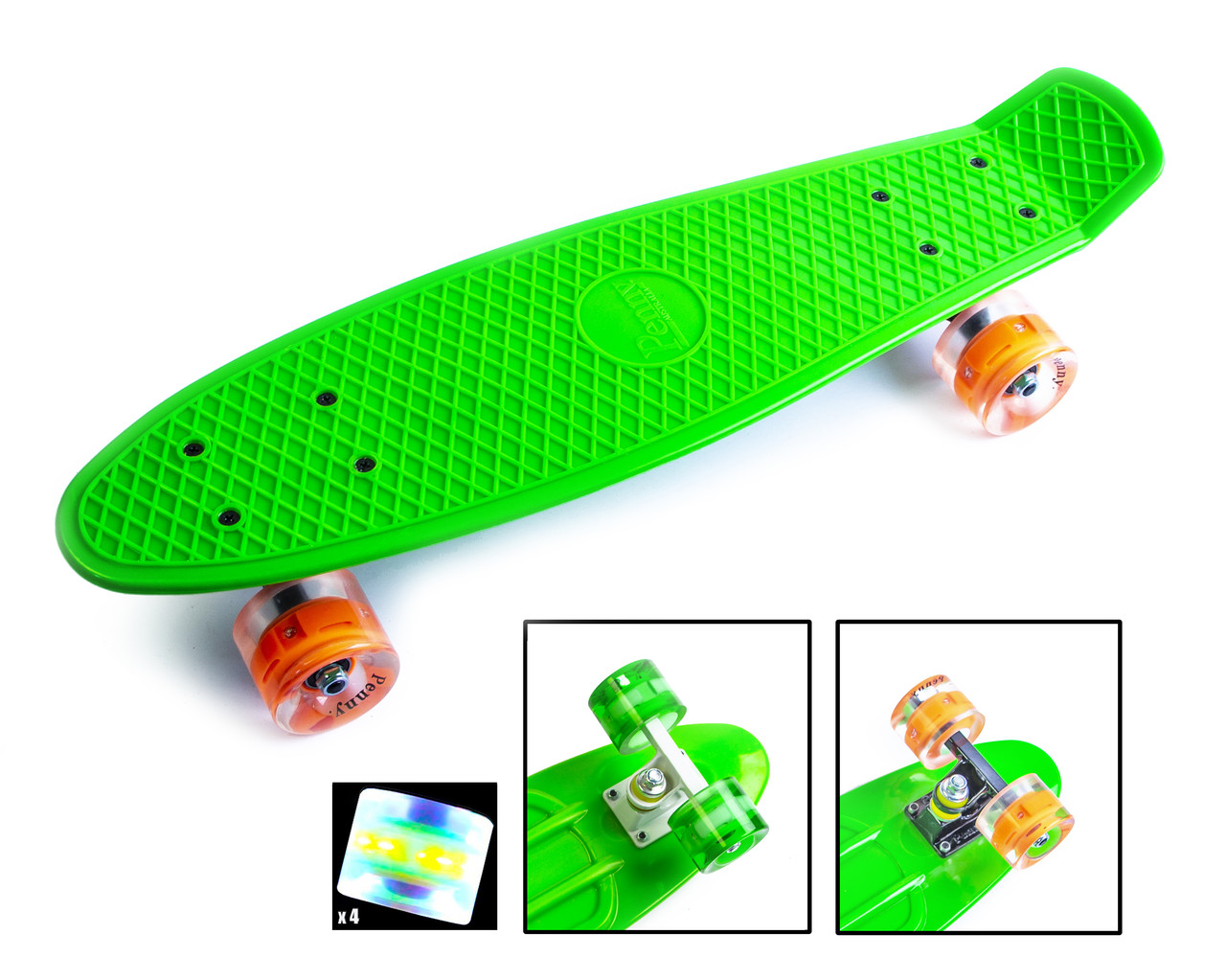 

Скейтборд, Penny Boarde Green Светящиеся колеса -2
