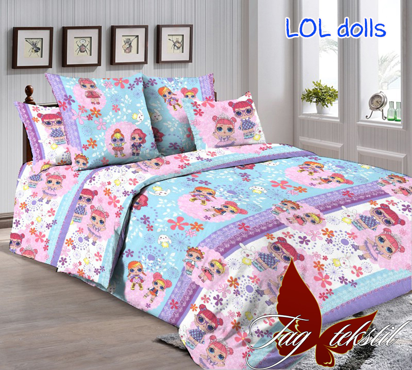 

Комплект постельного белья Lol dolls TAG 160x215 см Розово-голубой