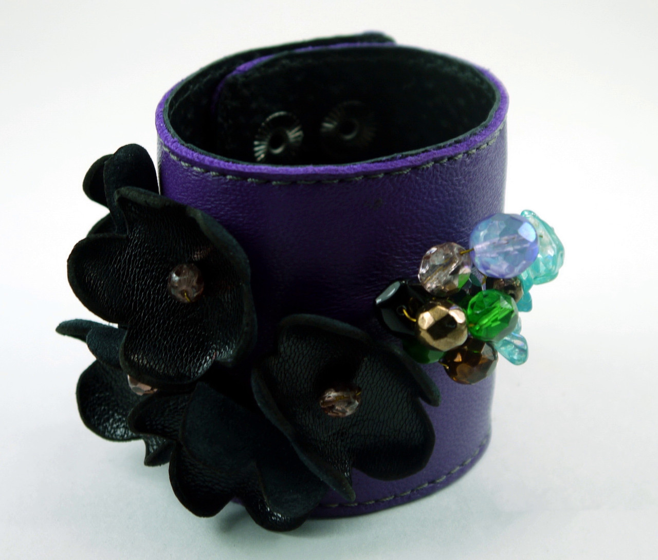 

Браслет из натуральной кожи женский Scappa 20х6 см Фиолетовый