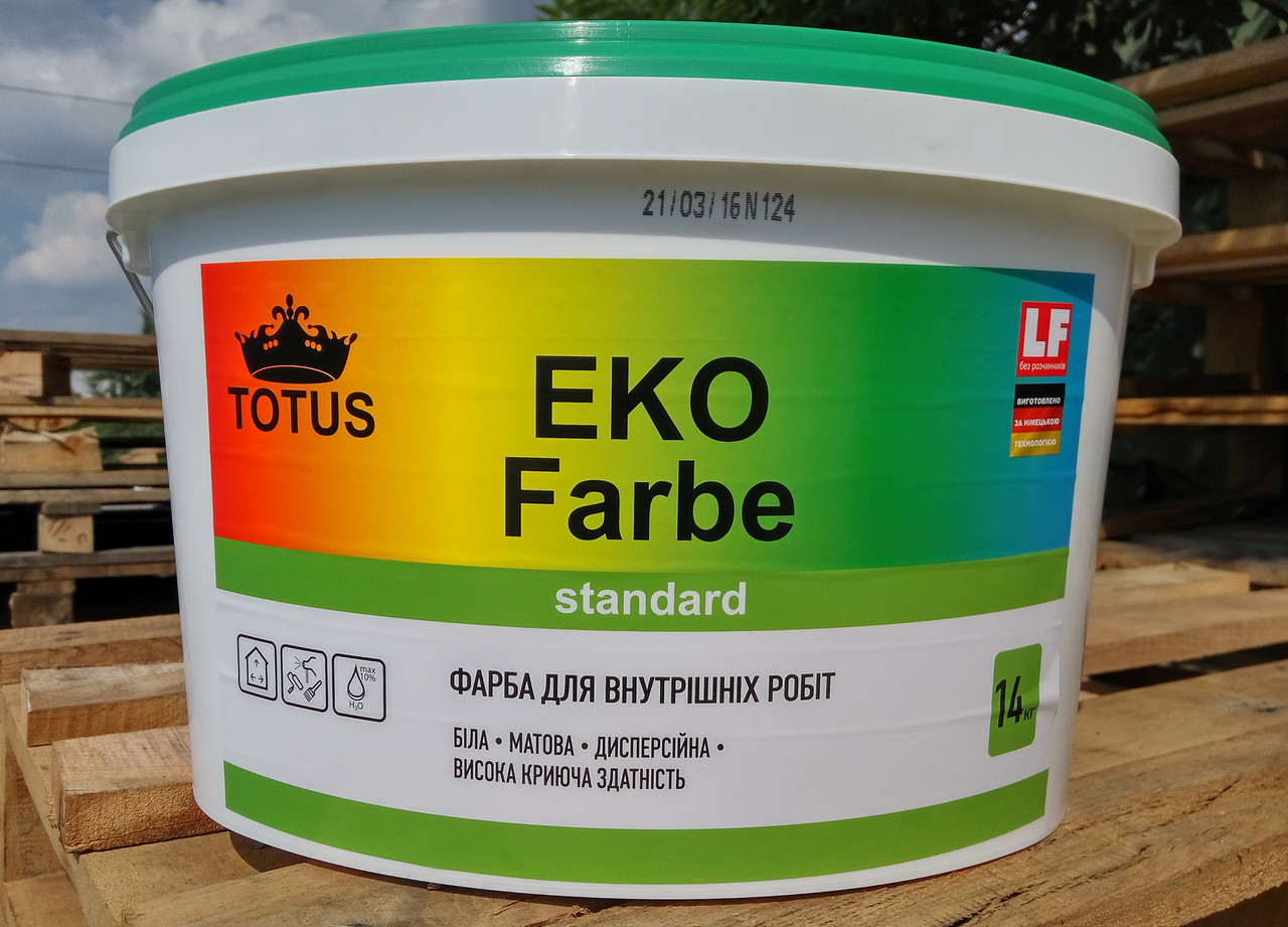 

Краска Totus для внутренних работ Eco Farbe 14 кг Белый (2161)