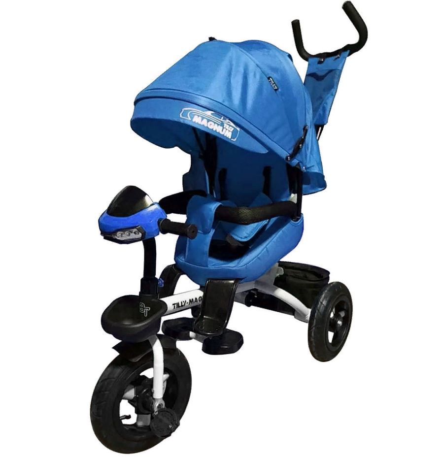 

Детский трехколесный велосипед Tilly Magnum T-382 Поворотное сиденье Музыкальная фара Синий
