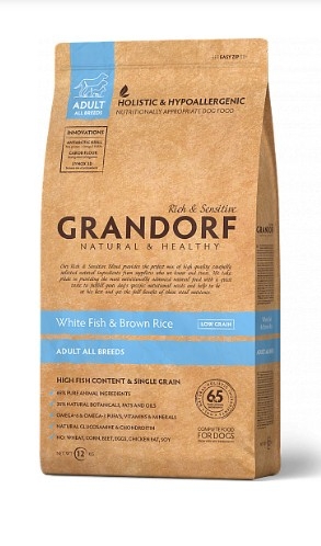 

Сухой корм для собак Grandorf White Fish & Rice All Breeds белая рыба 3 кг