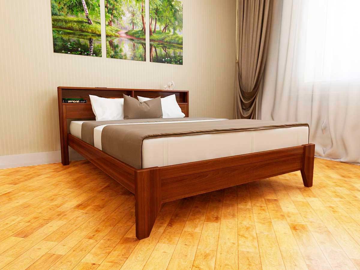 

Кровать Эврика ПВМ-Альянс Орех Ольха массив 140x200 см 0156-0369