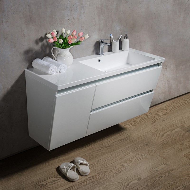

Тумба Fancy Marble Cyprus 1250 подвесная с раковиной Peggy 1250 белая левая (18989)