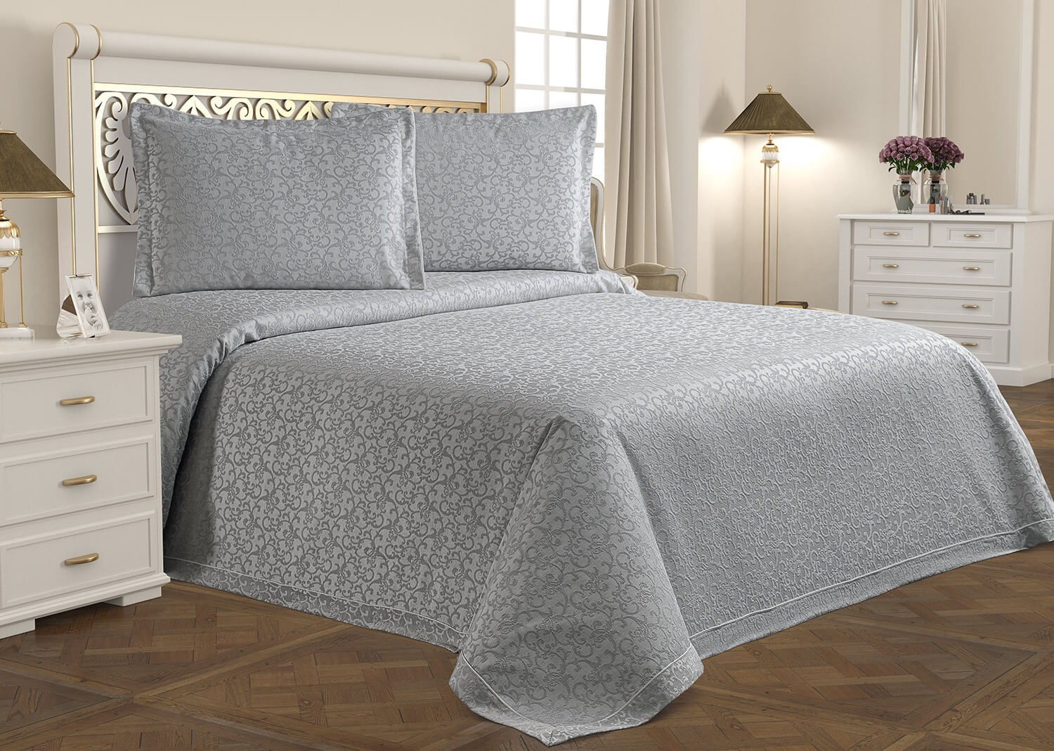 

Покрывало Tabe Tropik Home Style Mint 230х240 см + наволочки 50х70 см 2 шт