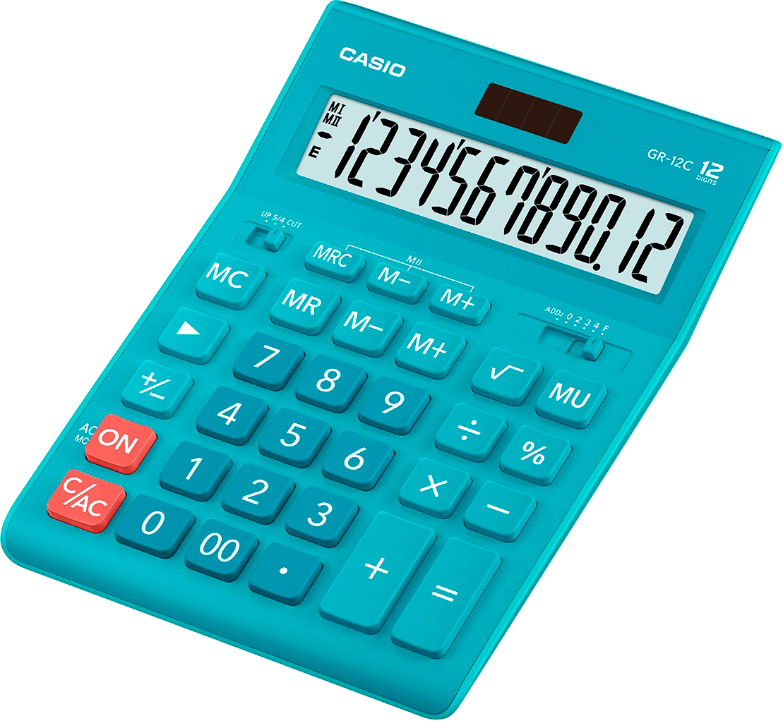 Акція на Калькулятор Casio 12 разрядный 155х209х34.5 Голубой (GR-12C-LB-W-EP) від Rozetka UA