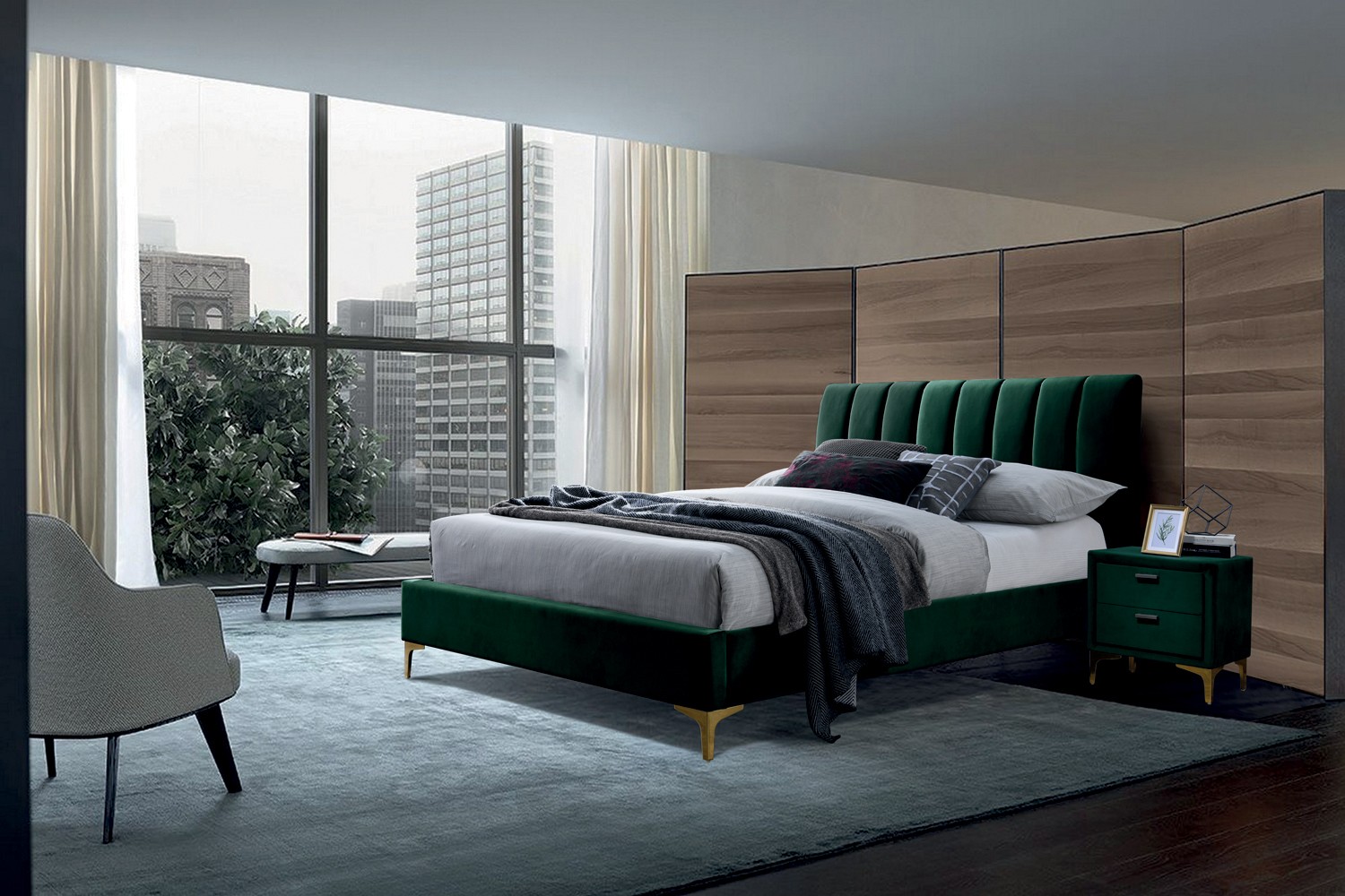 

Двуспальная кровать Signal Mirage Velvet 160X200 Зеленый