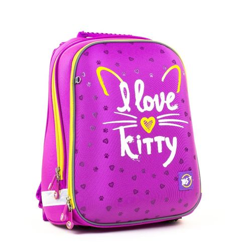 

Ортопедический каркасный рюкзак для начальной школы с кошкой YES H -12 I love kitty 38x30x15см Сиреневый (558014)+Подарок 3 месяца пользования приложением Родительский контроль