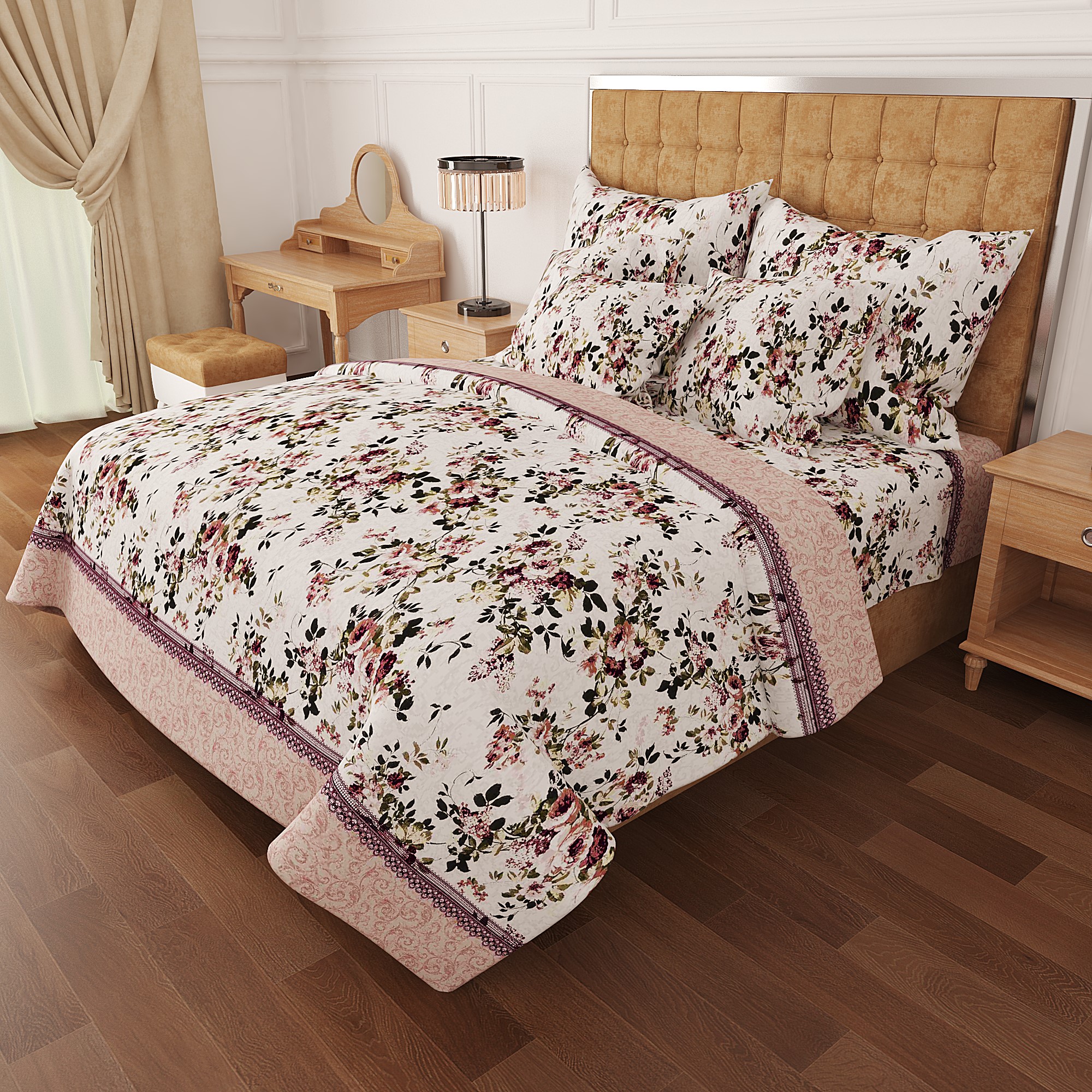 

Комплект постельного белья Уютная Жизнь Бязь Голд Полуторный 150x220 (K-G-N-6930-A-beige)