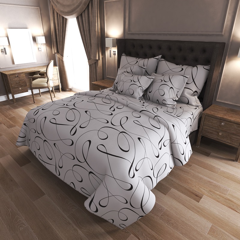 

Комплект постельного белья Уютная Жизнь Бязь Голд Семейный 150x220x2 (K-G-N-7083-grey)