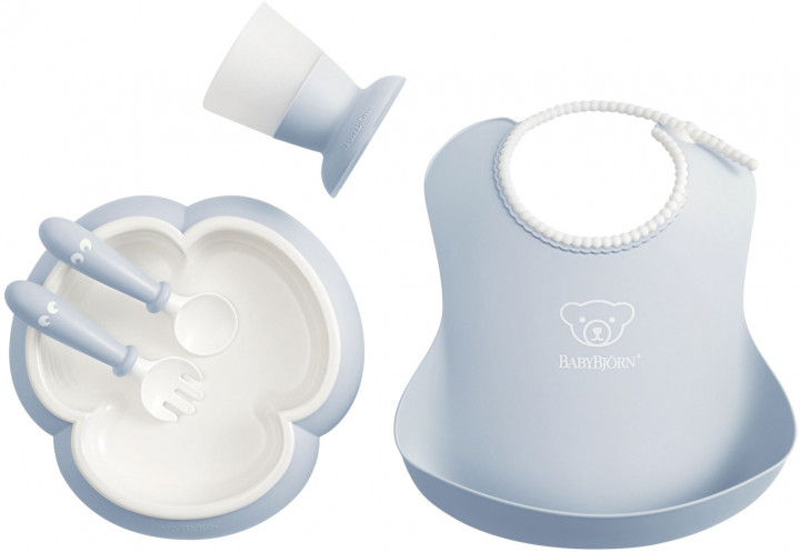 

Подарунковий набір дитячого посуду Baby Bjorn Baby Dinner Set пудровий блакитний
