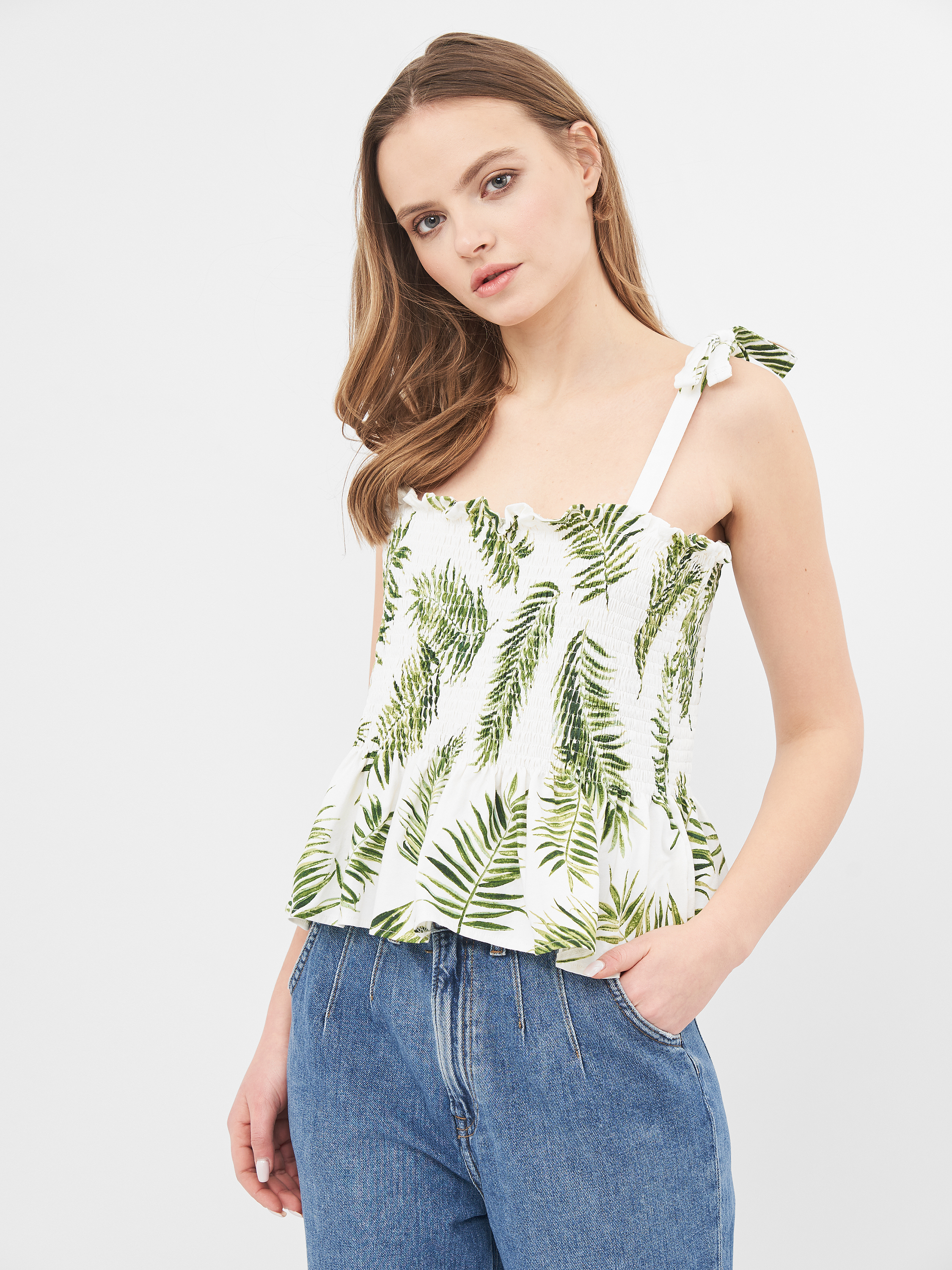 

Топ H&M 2312-773980 L Белый принт