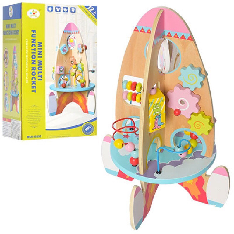 

Развивающая деревянная игрушка бизиборд "Ракета" Best Toys 1053 (23214)