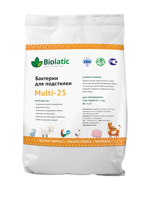 

Бактерии для глубокой подстилки Multi-25 Biolatic (1 кг)