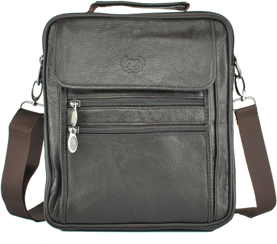 

Мужская кожаная сумка-мессенджер HD Leather NM24-109C Коричневая