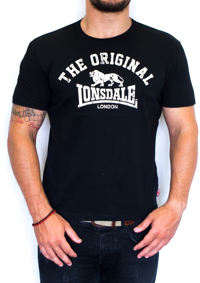 Акція на Футболка бавовняна довга чоловіча Lonsdale ORIGINAL 112048-1000 L Black від Rozetka