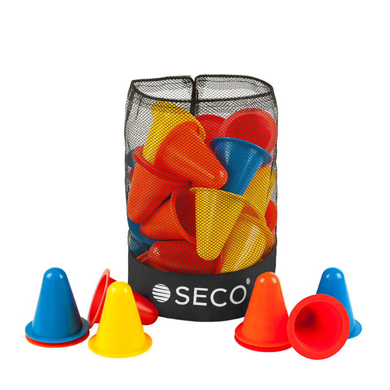 

Набор конусов SECO 8 см для тренировки 4 цвета (40 шт)