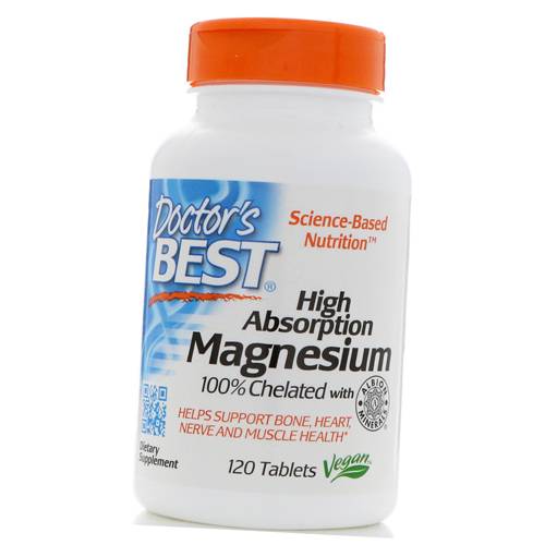 

Легкоусвояемый Магний Хелат, High Absorption Magnesium 100, Doctor's Best 120таб (36327002)