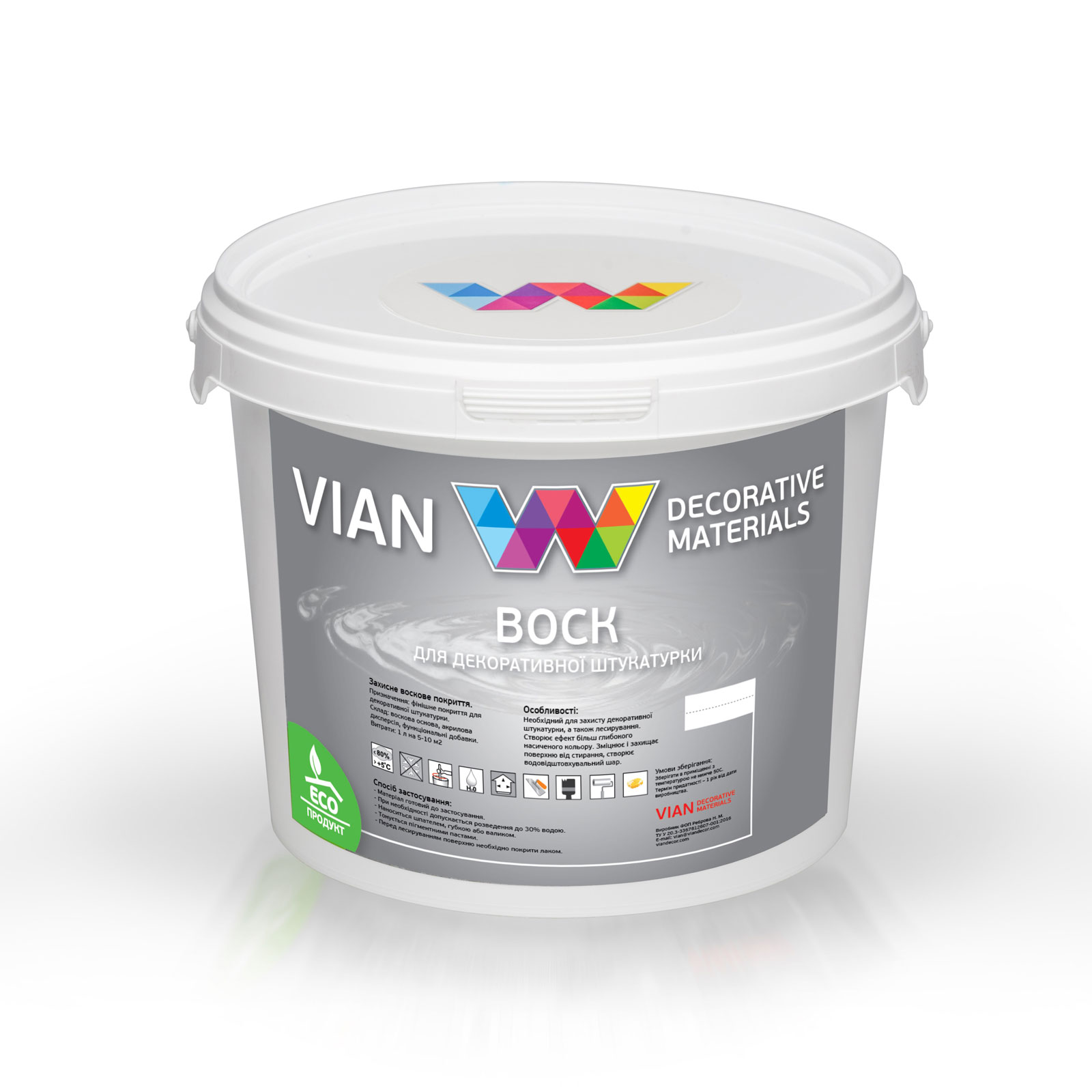 

Защитное покрытие для штукатурок VIAN "Воск", 5 л 932095