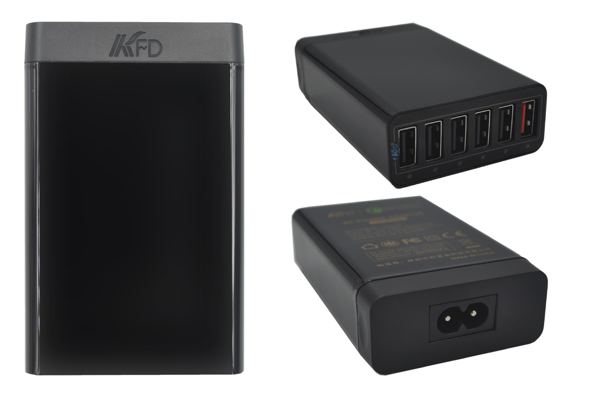 

Сетевое зарядное устройство KFD Qualcomm Quick Charge 2.0, 6 портов USB, 60W (U60-QC)