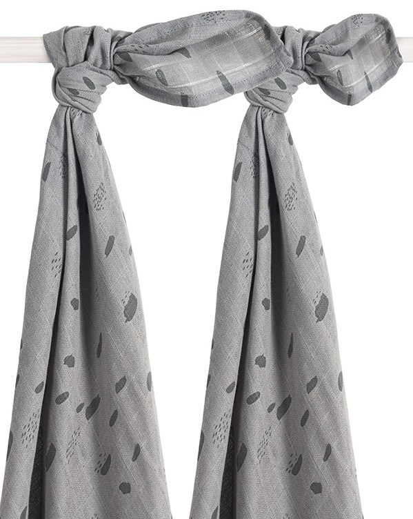 

Набор муслиновых пеленок Jollein Dark Grey Spot 115х115 2 шт (8717329357662)