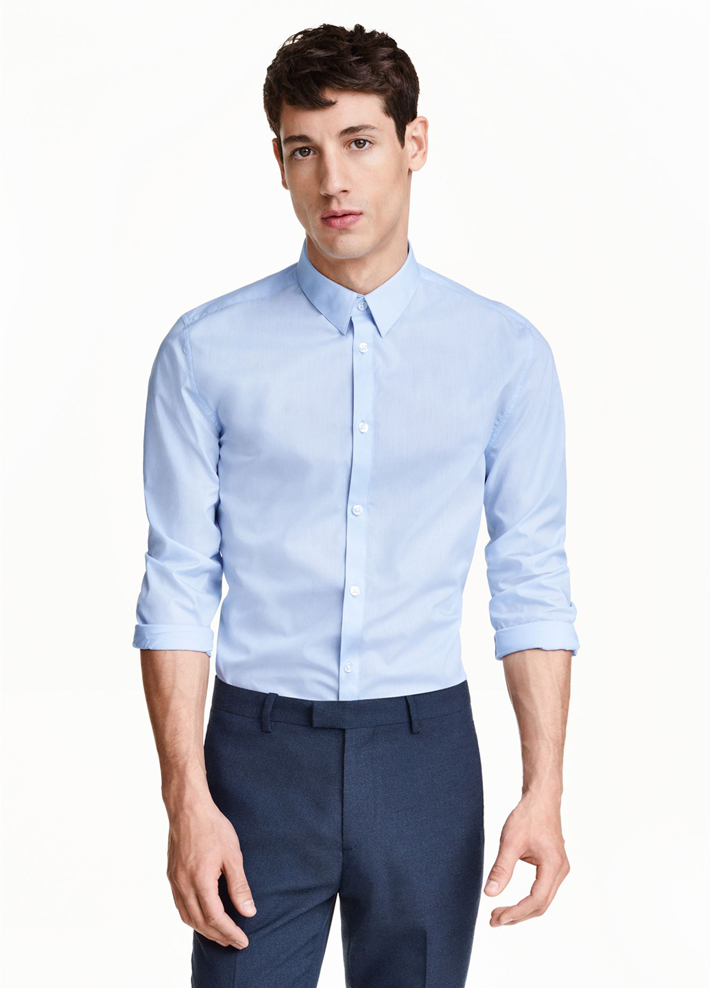 

Рубашка H&M  Голубой 0340266_гол_04, Рубашка H&M XS Голубой 0340266_гол_04