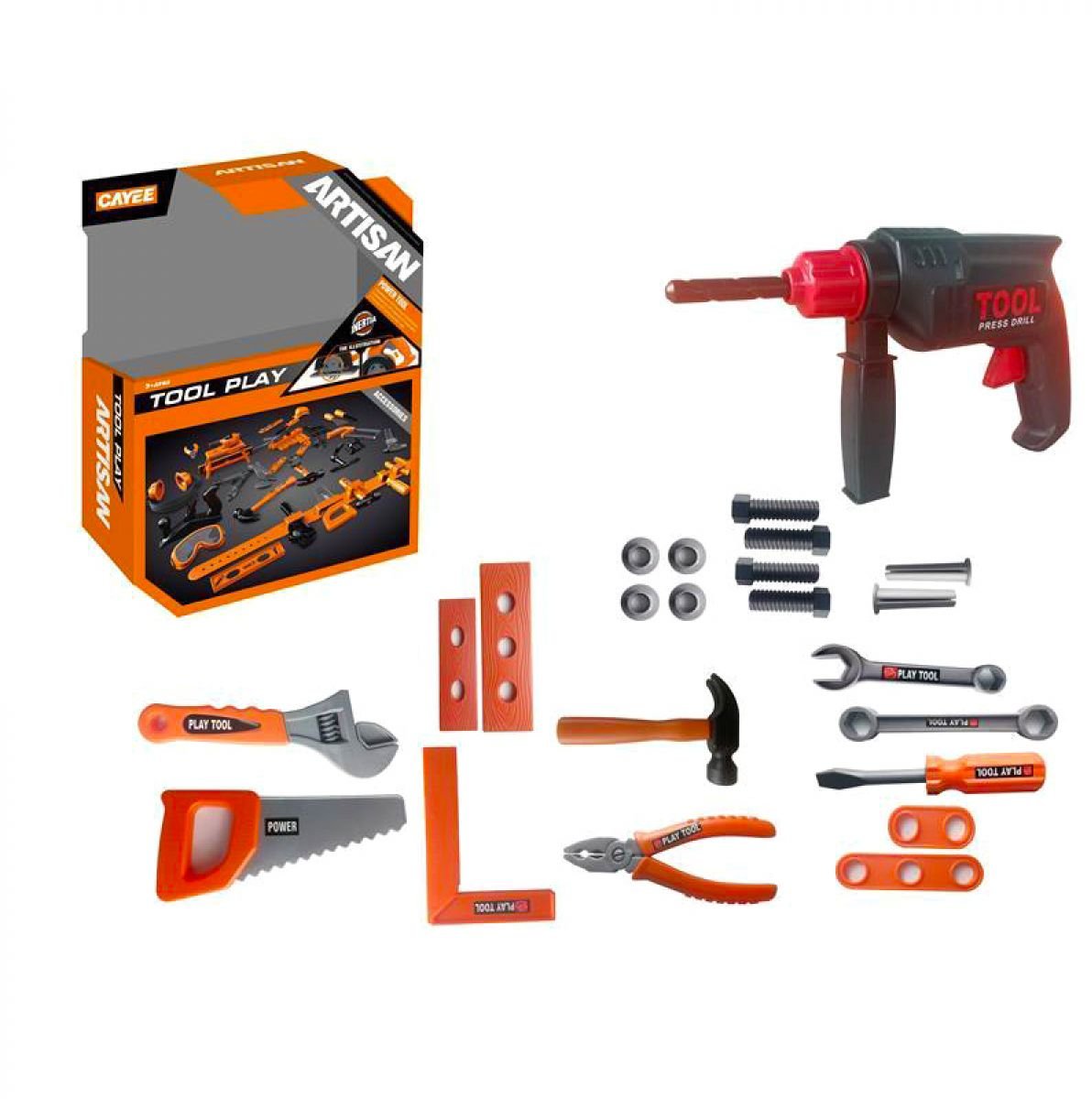 

Игровой набор Tool Set Игрушечные инструменты - Дрель с набором инструментов, 23 шт (KY1068-111F) серый