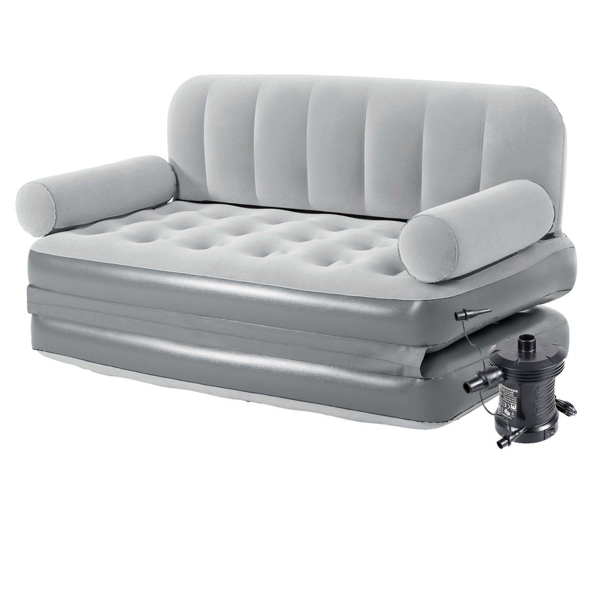 

Надувной диван-трансформер с электронасосом Bestway 75073 Double Max Air Couch (152x188x64) светло-серый (it-75073)