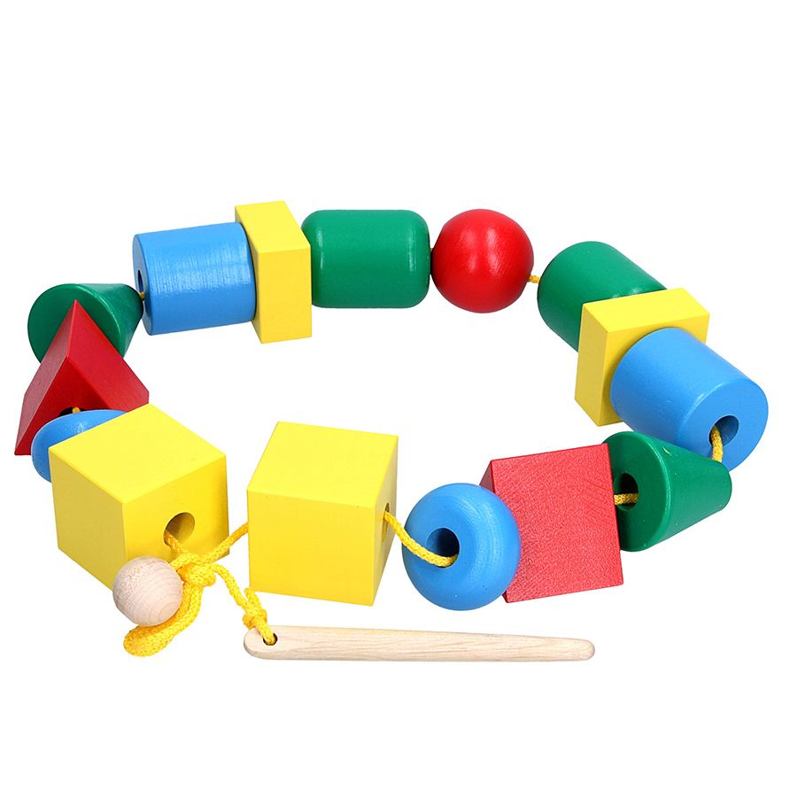 

Шнуровка Бусы для маленьких деревянная Komarovtoys К124