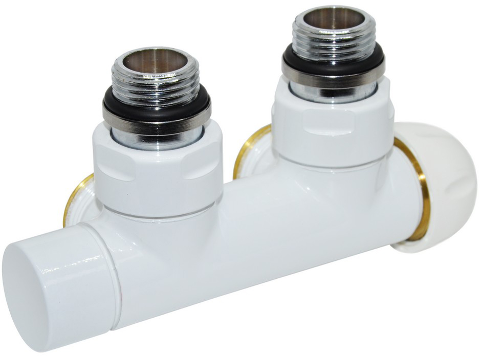 

Узел термостатический CARLO POLETTI Twin Thermo 1/2" 3x3/4" EK 50 мм правый угловой белый (V37110EESBDX)