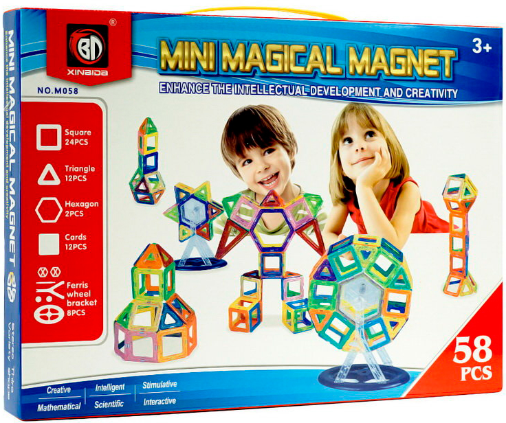 

Магнитный конструктор Qunxing Toys 58 деталей (M058) (4812501153514)