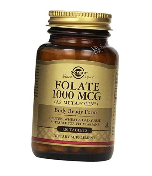 

Фолат, метафолин, Folate 1000, Solgar 120таб (36313094)
