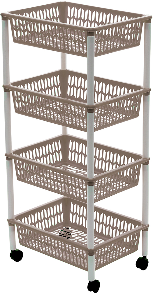 

Этажерка квадратная пластиковая Heidrun 4 яруса 40х30 h89 см Серая (1564_серая)