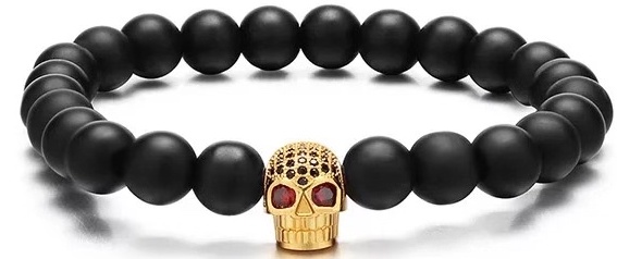 

Браслет Мужской Kaylo С Черепом Zirconic Gold из камня Агат (vs-450)