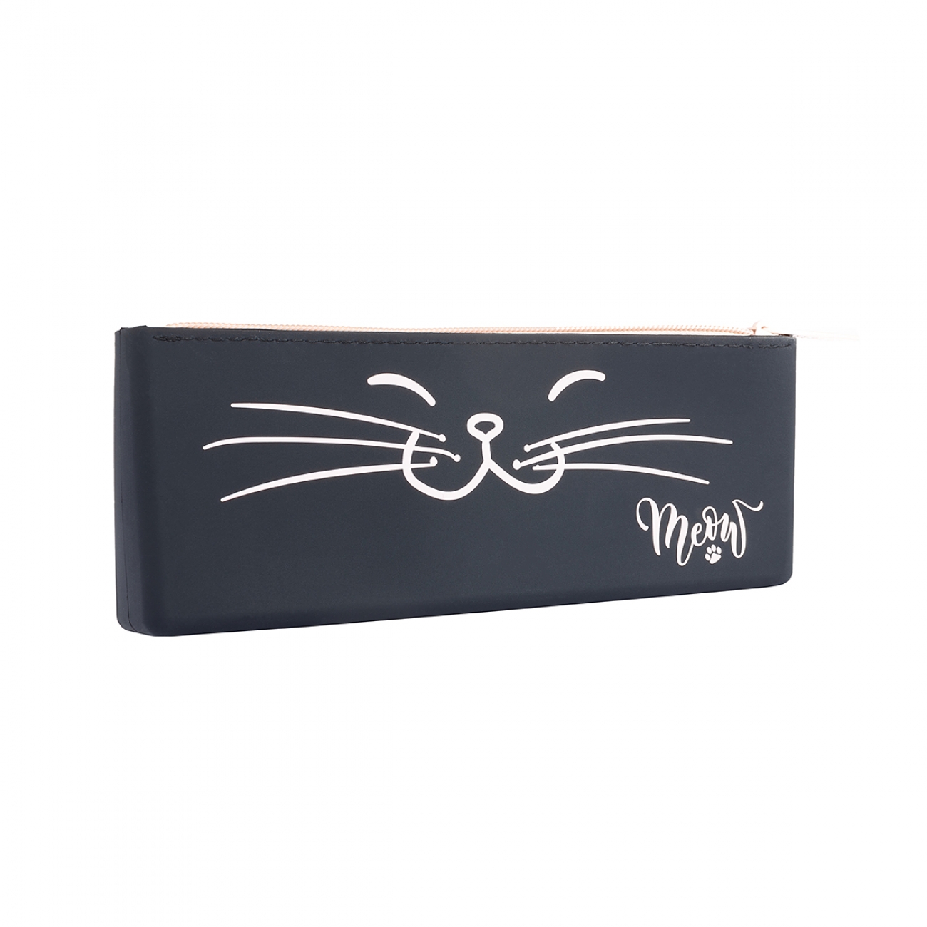 

Мягкий силиконовый пенал для канцтоваров YES SI-01 Meow 9x21x4см Черный (532982)