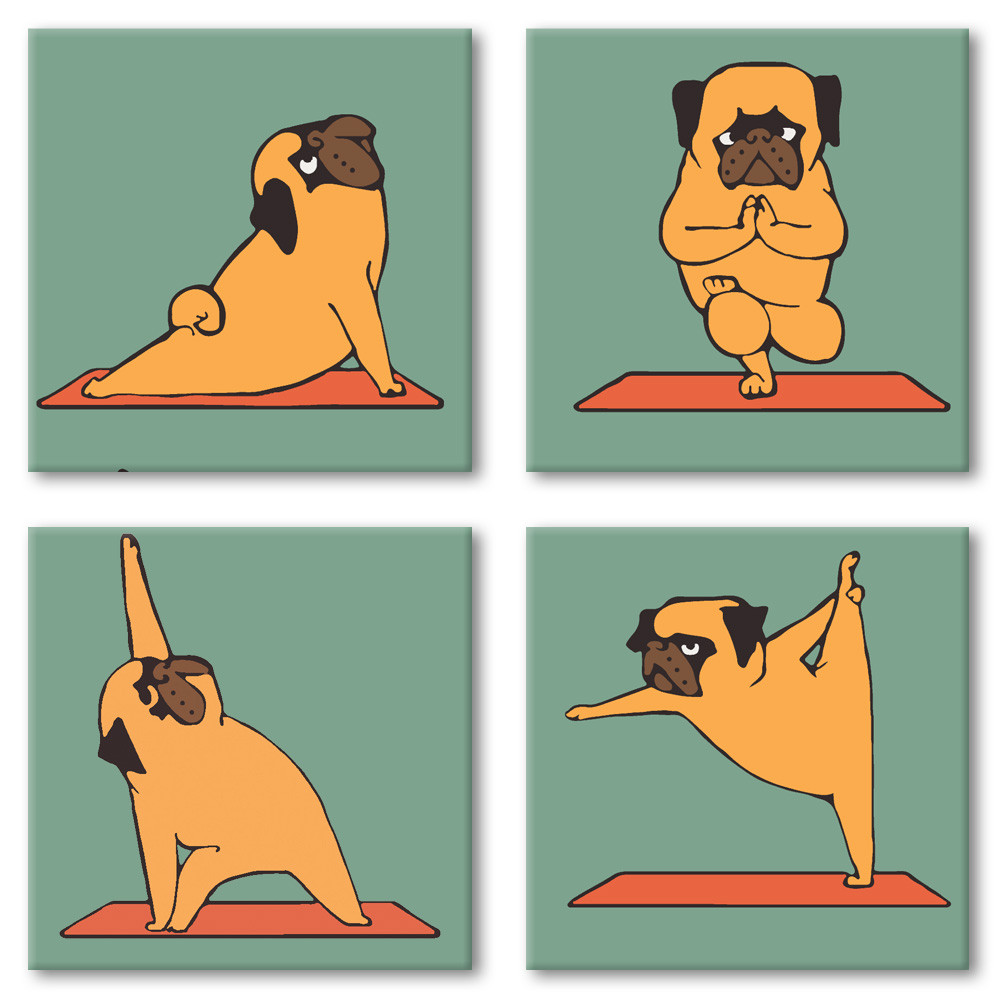 

Набір для розпису по номерах Ідейка Поліптих Yoga-dog 4шт 18*18